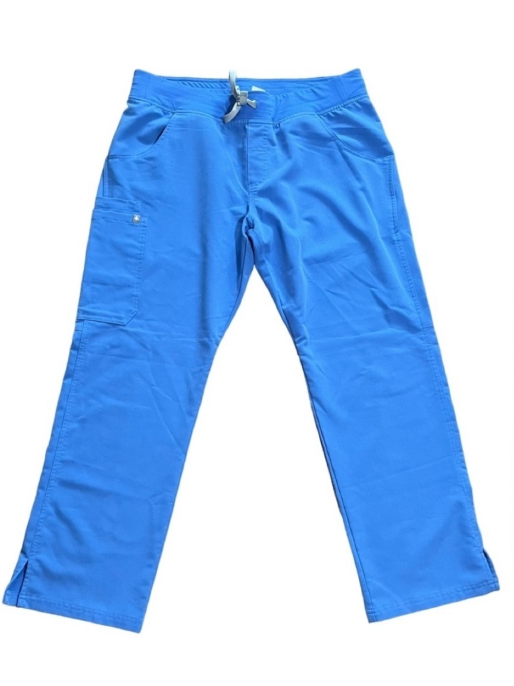 FIGS Kade Cargo Scrub Pants Straight Leg Ceil Blue Large Petite